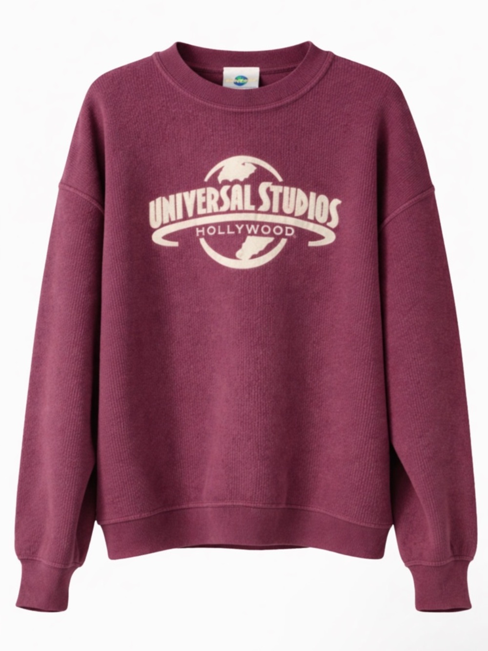Vintage Universal Studios Hollywood Cord Crewneck Sweatshirt 90s Burgundy USA L